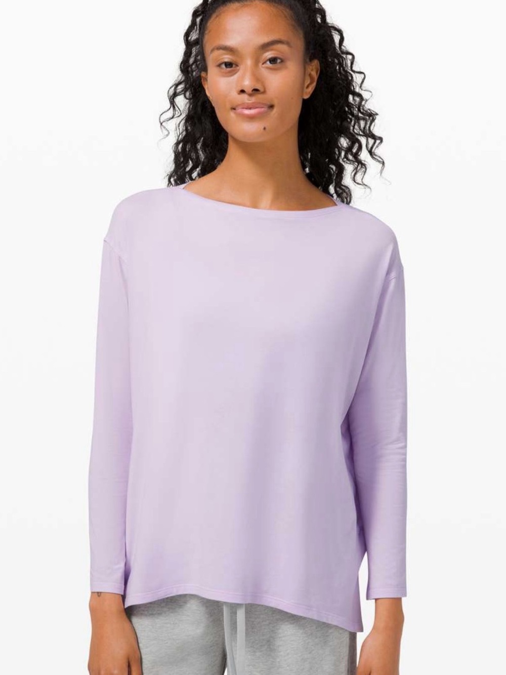 Lululemon back in action Lavender/grey Long-Sleeve Women's Top size 6